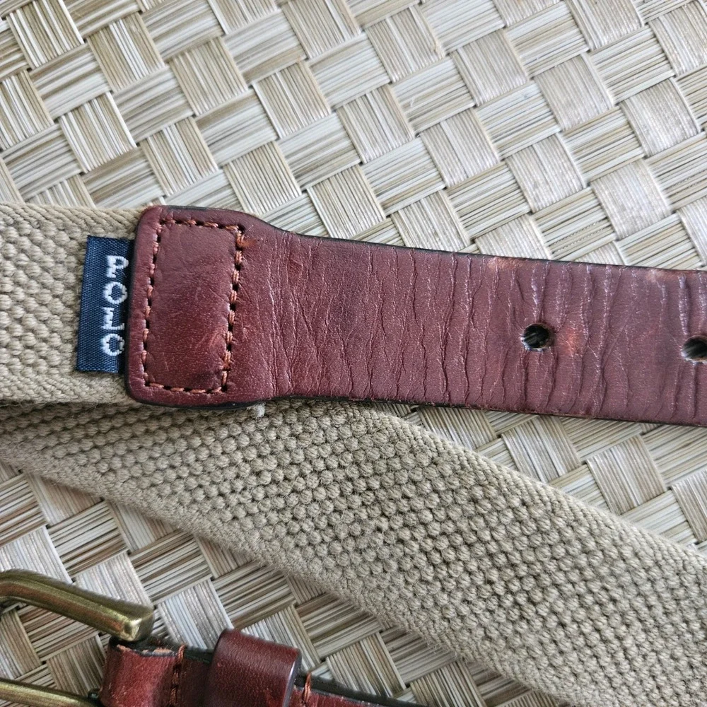 Polo Ralph Lauren Stretch Belt Kids Leather Belt Canvas Brown Golf 22/55